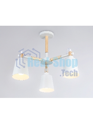 Светильник Ambrella light TR82204/3 WH/LW белый/светлое дерево E27/3 max 40W D560*430