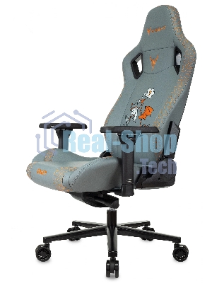 Кресло игровое Knight Craft Dragon серый эко.кожа крестов. металл
