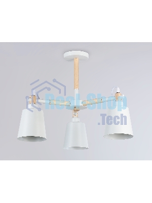 Светильник Ambrella light TR82204/3 WH/LW белый/светлое дерево E27/3 max 40W D560*430