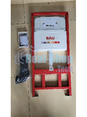 Инсталляция BAU PRO для подвесного унитаза, клавиша смыва BAU Stil для инсталляции, белый глянец