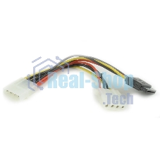 Кабель питания SATA Gembird/Cablexpert CC-SATA-PSY2, 15 см, molex 4pin/molex4pin+sata 15pin, на 2 устр.