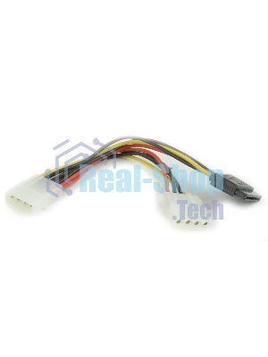 Кабель питания SATA Gembird/Cablexpert CC-SATA-PSY2, 15 см, molex 4pin/molex4pin+sata 15pin, на 2 устр.