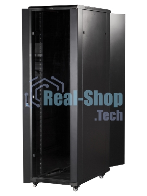 Шкаф коммутационный Lanmaster (TWT-CBB-42U-6X10-P1) 42U 600x1000 мм пер. дв. перфор. задн. дв. перфор. 2-хст. 2 бок. пан. 800 кг черный IP20
