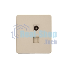 Розетка KRANZ ROUND компьютерная RJ45 кат6 + TV с/у шелк