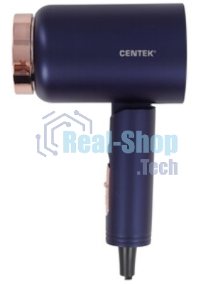 Фен Centek CT-2202 синий, 1600 Вт, компактный, ионизация