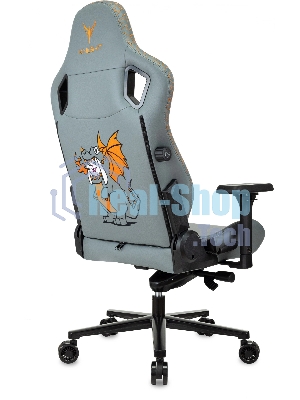 Кресло игровое Knight Craft Dragon серый эко.кожа крестов. металл