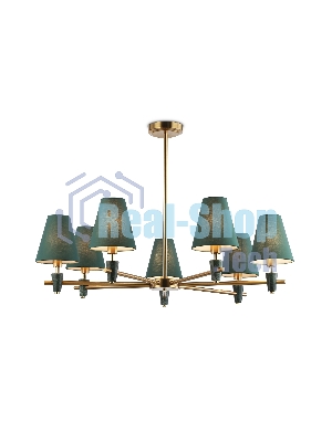 Люстра Ambrella light LH75053/7 BS/GN латунь/зеленый E14*7 max 40W D840*580