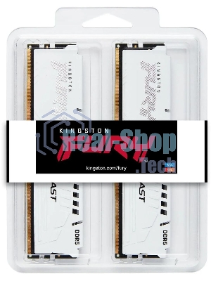 Оперативная память Kingston Fury Beast, DDR5, 64Gb (2x32GB), 5200MHz, CL40, DIMM, с радиаторами, белый
