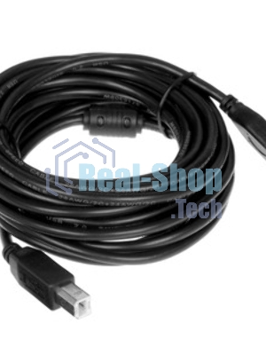Кабель USB2.0 Cablexpert CCF-USB2-AMBM-TR-15, AM/BM, медь, двойн.экран, фер.кольцо, Pro, 4.5м, прозрач, пакет