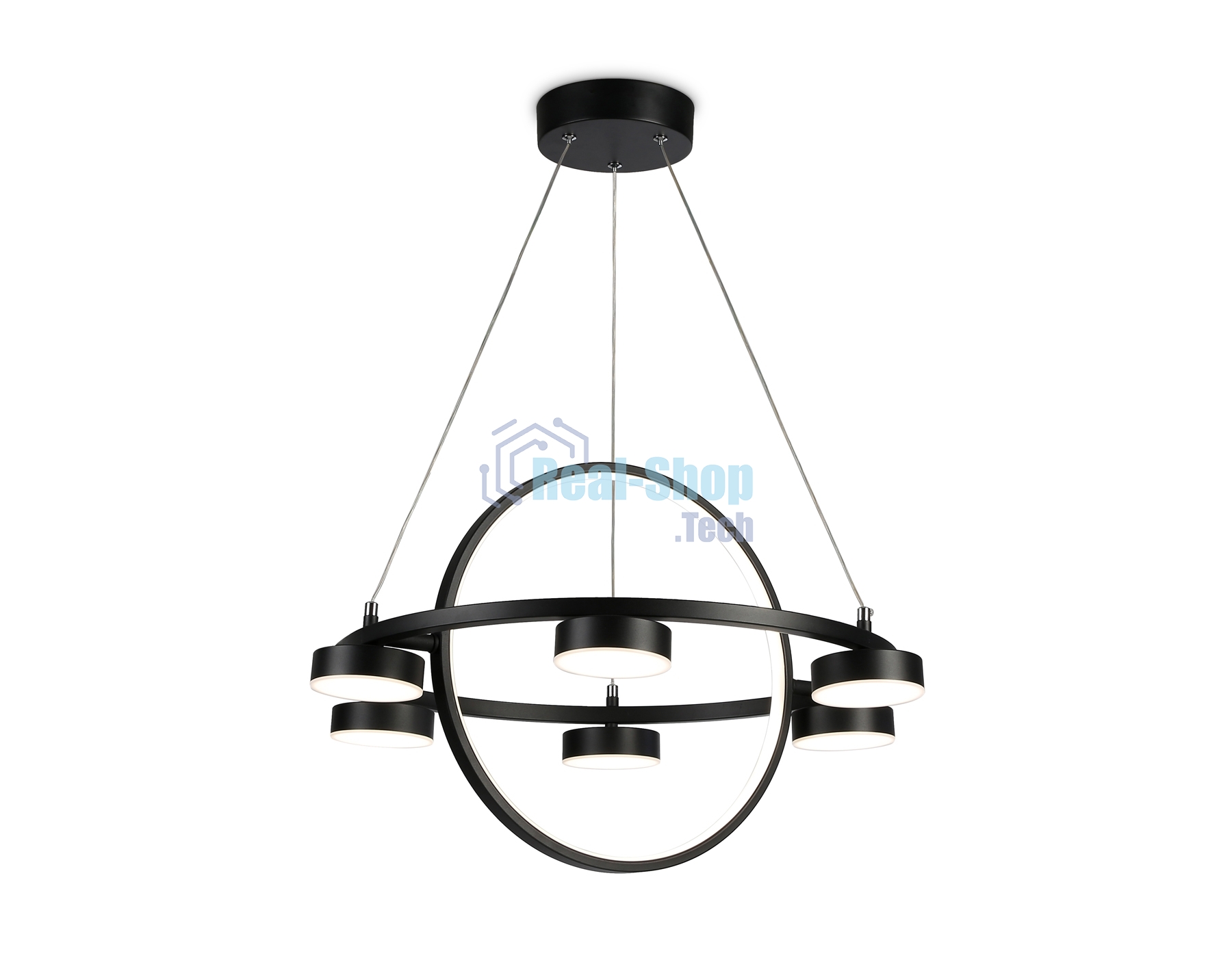 Светильник Ambrella light FL51775/2+6 BK черный 3000K/4200K/6400K 58W D600/380*1200 (ПДУ ИК)