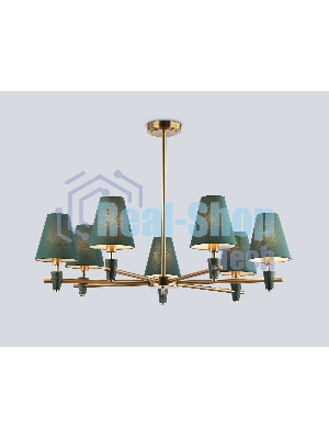 Люстра Ambrella light LH75053/7 BS/GN латунь/зеленый E14*7 max 40W D840*580