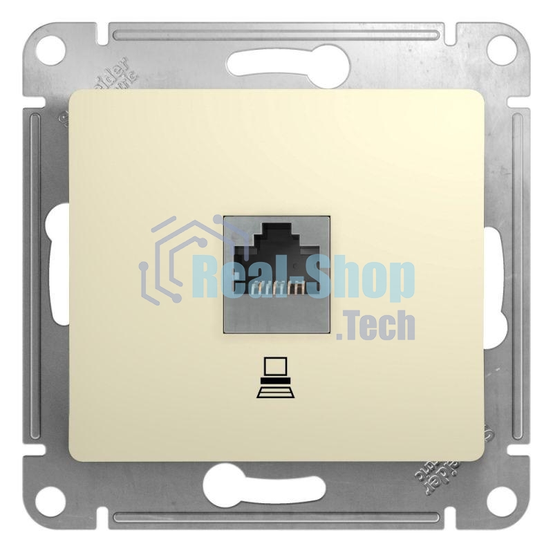 Механизм розетки комп. 1-м СП Glossa RJ45 беж. SchE GSL000281K