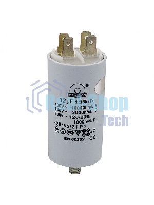 Конденсатор CBB60 12мкФ 450V (4 клеммы, крепление болтом) 304003