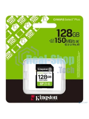 Флеш карта SDXC UHS-I Kingston Canvas Select Plus 128 Gb, 150 МБ/с, Class 10, SDS3/128Gb