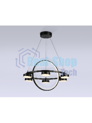 Светильник Ambrella light FL51775/2+6 BK черный 3000K/4200K/6400K 58W D600/380*1200 (ПДУ ИК)