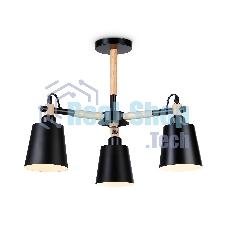 Светильник Ambrella light TR82206/3 BK/LW черный/светлое дерево E27/3 max 40W D560*430