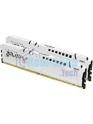 Оперативная память Kingston Fury Beast, DDR5, 32Gb (2x16Gb), 5600MHz, CL40, DIMM, с радиатором, белый