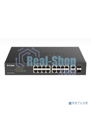 Коммутатор настраиваемый L2 D-Link DGS-1100-18PV2/A3A с 16 портами 10/100/1000Base-T и 2 комбо-портами 1000Base-T/SFP (16 портов PoE 802.3af/at, PoE-бюджет 130 Вт)
