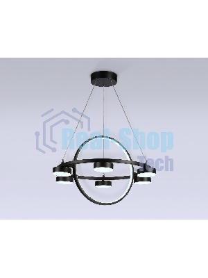 Светильник Ambrella light FL51775/2+6 BK черный 3000K/4200K/6400K 58W D600/380*1200 (ПДУ ИК)