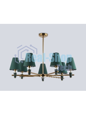 Люстра Ambrella light LH75053/7 BS/GN латунь/зеленый E14*7 max 40W D840*580