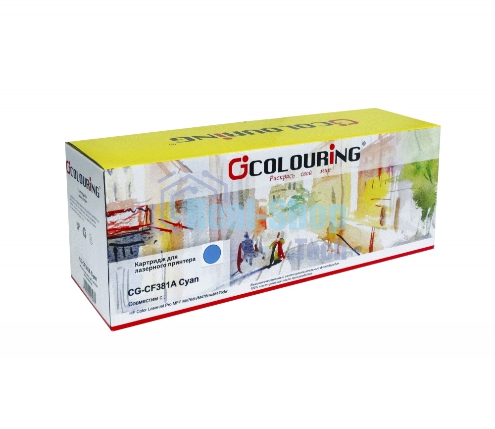Картридж лазерный Colouring CG-CF381A (тип CF381A) Cyan голубой (2700 стр.) для HP Color LaserJet Pro M475/M476 MFP
