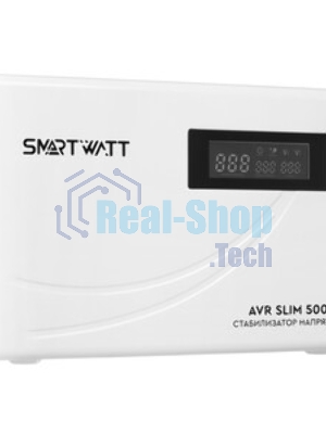 Настенный стабилизатор напряжения SMARTWATT AVR SLIM 500RW (100W - 260W, 500VA, 0.5 кВт, 50 Гц, розеток — 1, LED-диспле