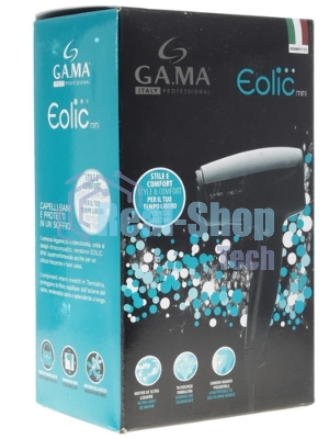 Фен GA.MA GH0201 EOLIC MINI CX черный, 1600 Вт, компактный, ионизация