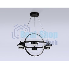 Светильник Ambrella light FL51775/2+6 BK черный 3000K/4200K/6400K 58W D600/380*1200 (ПДУ ИК)