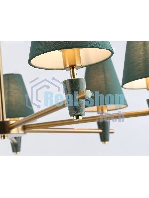 Люстра Ambrella light LH75053/7 BS/GN латунь/зеленый E14*7 max 40W D840*580