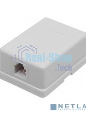 Настенная информационная розетка RJ45 8P8C, кат.5Е, UTP, 1-порт, белая 