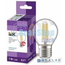 Лампа cветодиодная LED G45 шар прозр. IEK LLF-G45-7-230-40-E27-CL 7Вт 230В 4000К E27 серия 360°