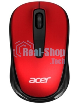 Мышь беспроводная Acer OMR136 красный, 1000 dpi, радиоканал, USB, кнопки - 3