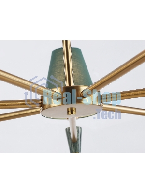 Люстра Ambrella light LH75053/7 BS/GN латунь/зеленый E14*7 max 40W D840*580