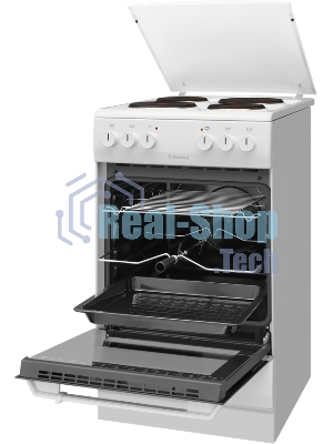 Плита электрическая Hansa FCEW54120 белый, конфорок 4 шт, духовка 62 л, 50 см x 85 см x 60 см