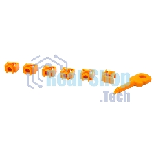 Комплект заглушек порта RJ-45 (6 шт.) + ключ, оранжевый