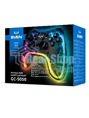 Геймпад SVEN GC-5050 черный Bluetooth Беспроводной виброотдача обратная связь (в компл.:держатель для смартфона/кабель USB) (SV-016029)