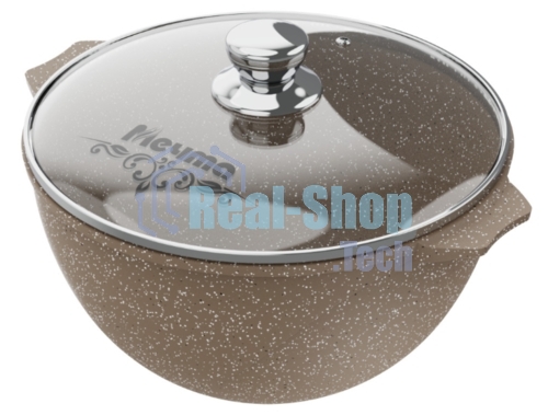 Казан для плова Мечта 57806 Гранит brown 7 л стеклянная крышка