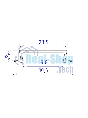 Алюминиевый профиль Ambrella light GP1100BK черный 2000*30.6*6