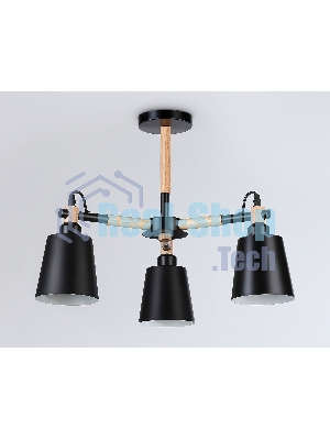 Светильник Ambrella light TR82206/3 BK/LW черный/светлое дерево E27/3 max 40W D560*430