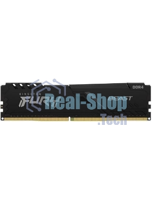 Оперативная память Kingston Fury Beast, 8GB (1x8GB), DDR4, 3200MHz, CL16, DIMM, с радиатором, черный