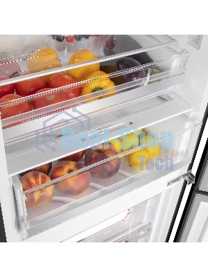 Холодильник Maunfeld MFF185NFB Inverter черный двухкамерный инвертор 240/100л морозилка снизу, No Frost