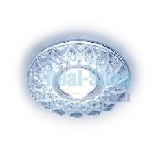 Встраиваемый точечный светильник Ambrella light S375 CL/FR прозрачный/матовый GU5.3+3W(LED WHITE) D120*25