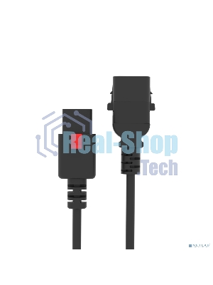 Кабель питания Filum FL-PC-CEE7/7-C13F-C1-1.0-BK с фиксацией, 3х1,0мм, 220В, 10А, черный, 1,0м