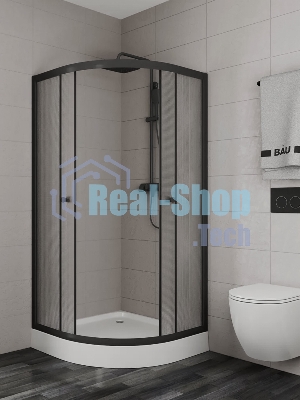 Душевой уголок BAU Dream Hit Black с поддоном 100x100х195, рифленое закаленное стекло, черный профил
