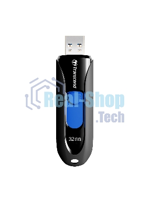 Флешка USB Transcend Jetflash 790 (TS32GJF790K), 32Gb, USB 3.0, R/W 70/25, черный/синий