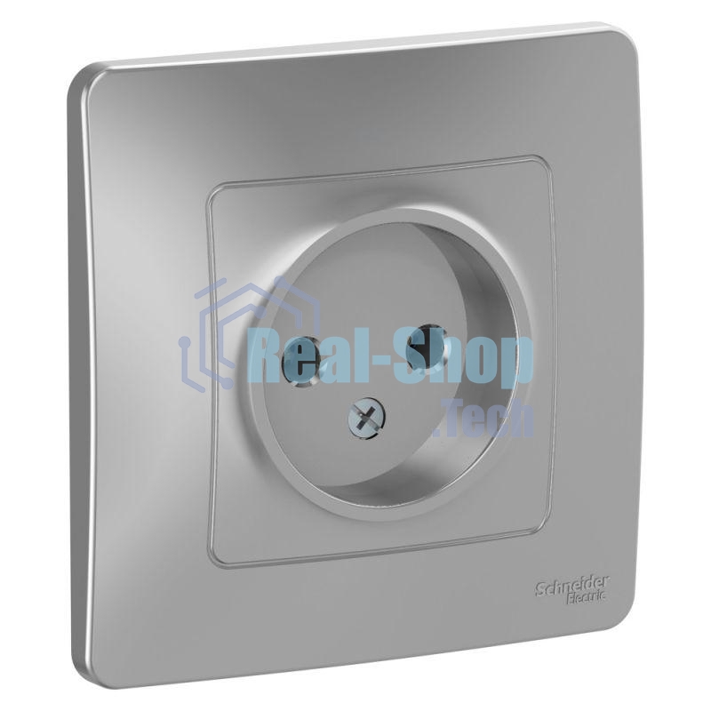 Розетка СП Blanca 16А 250В без шторок без заземл. алюм. SchE BLNRS000013
