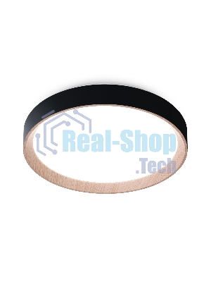 Потолочный светодиодный светильник Ambrella light FZ1324 BK/LWD черный/светлое дерево IP20 41W 3000-6400K D390*70 (ПДУ ИК)