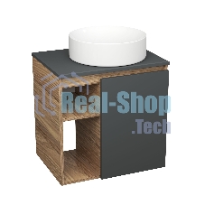 Тумба Bau Dream Blackwood 60 правая, графит, раковина BAU Dream круглая D41