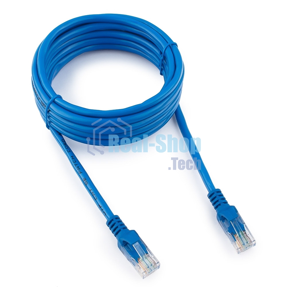 Патч-корд медный UTP Cablexpert PP10-3M/B cat.5e, 3м, литой, многожильный, синий