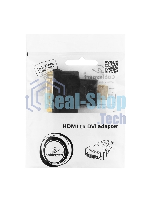 Переходник Gembird Переходник HDMI-DVI 19M/25F, золотые разъемы, пакет
